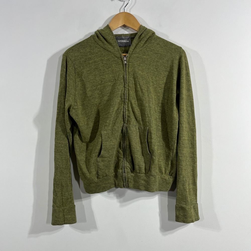 Monrow Granola Fisherman Coastal Lounge Sporty Full Zip Up Hoodie Sweatshirt‎ XS